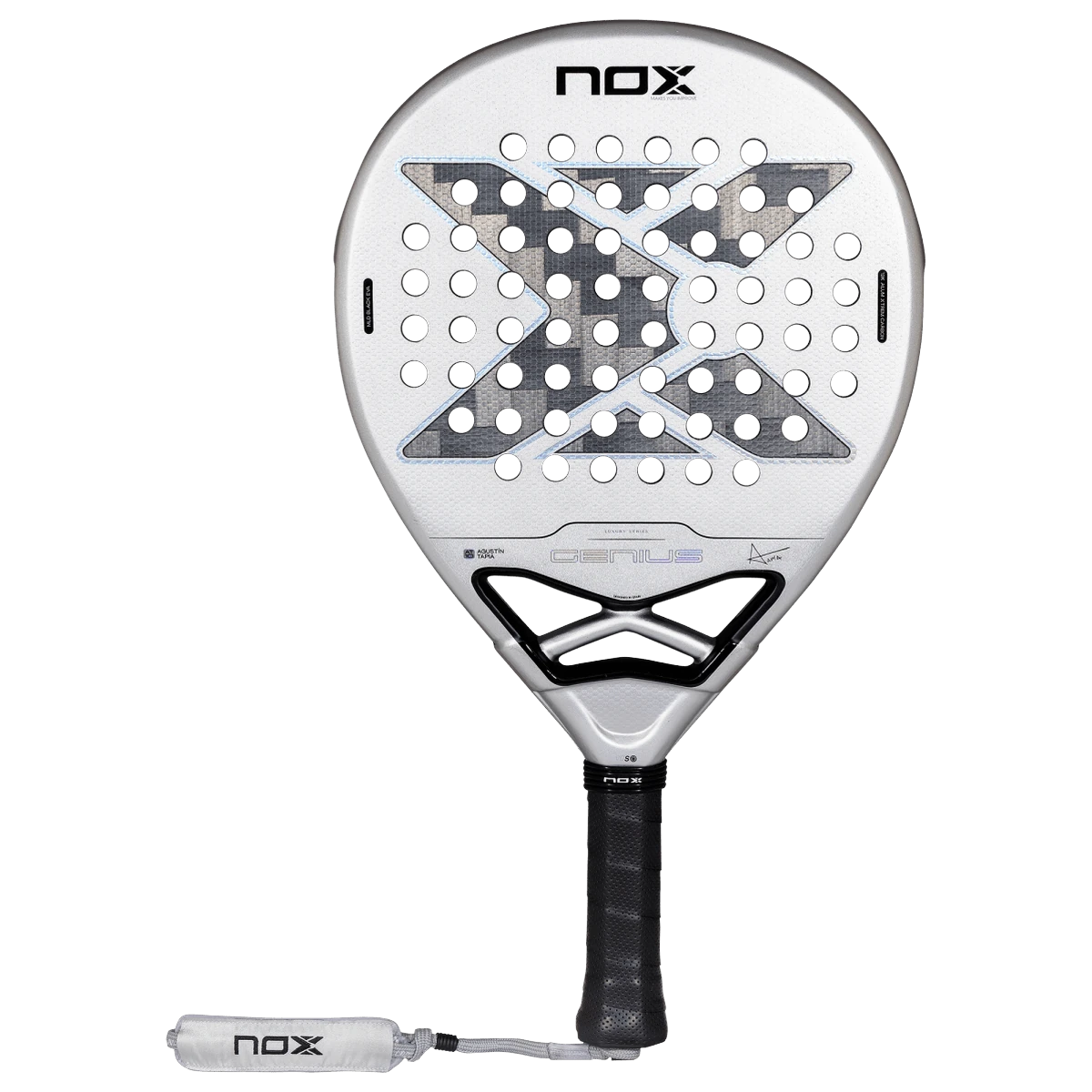 Pala de pádel NOX Genius 12K Alum XTREM by Agustín Tapia 2027, vista frontal