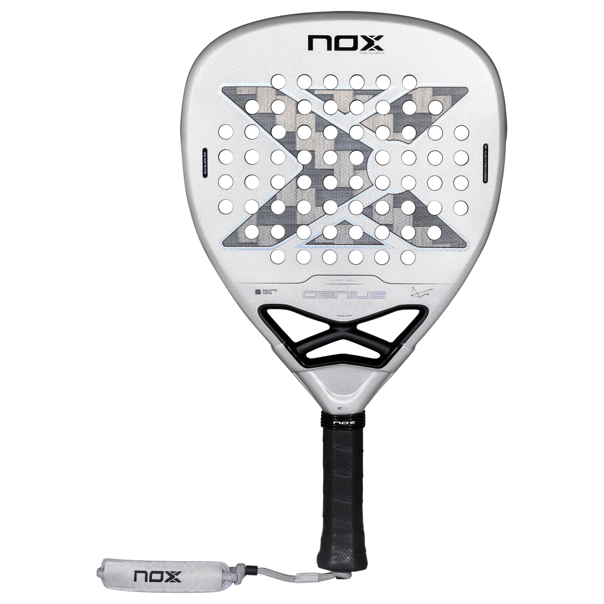 Pala de pádel NOX Genius Attack 12K Alum XTREM by Agustín Tapia 2027, vista frontal