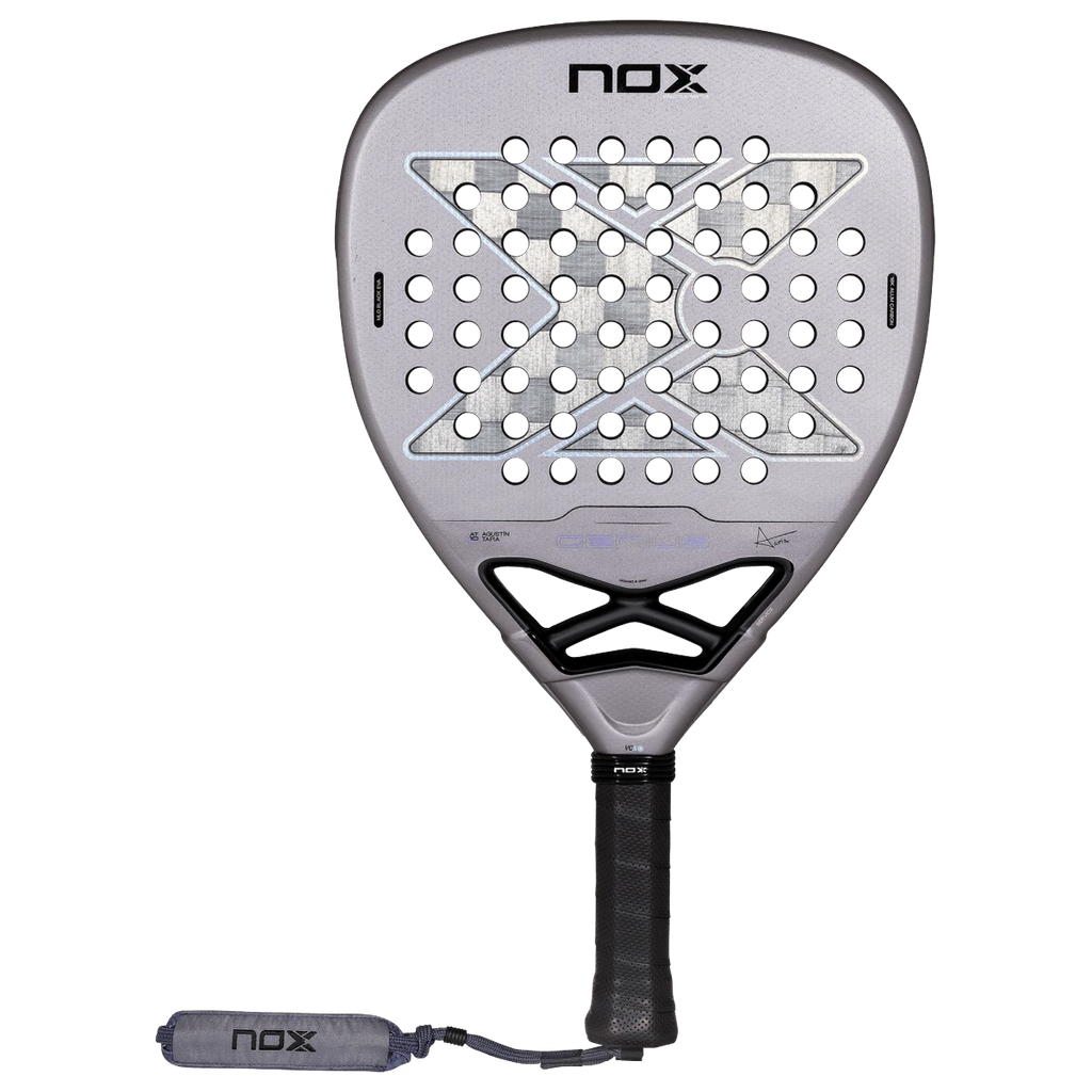 Pala de pádel NOX Genius Attack 18K Alum by Agustín Tapia 2027, vista frontal
