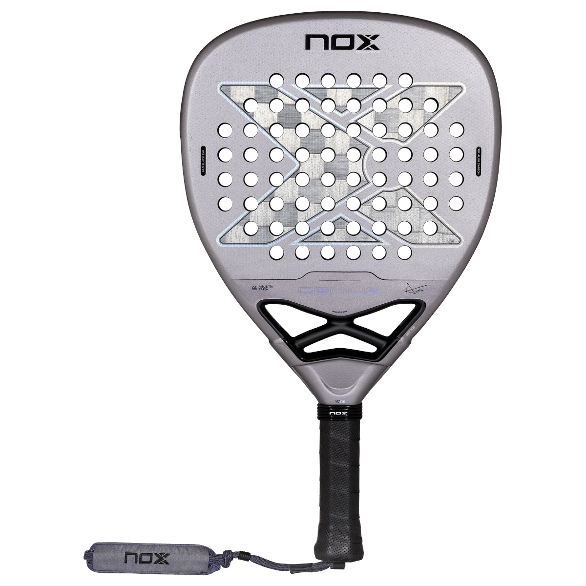 Pala de pádel NOX Genius Attack 18K Alum by Agustín Tapia 2027, vista frontal