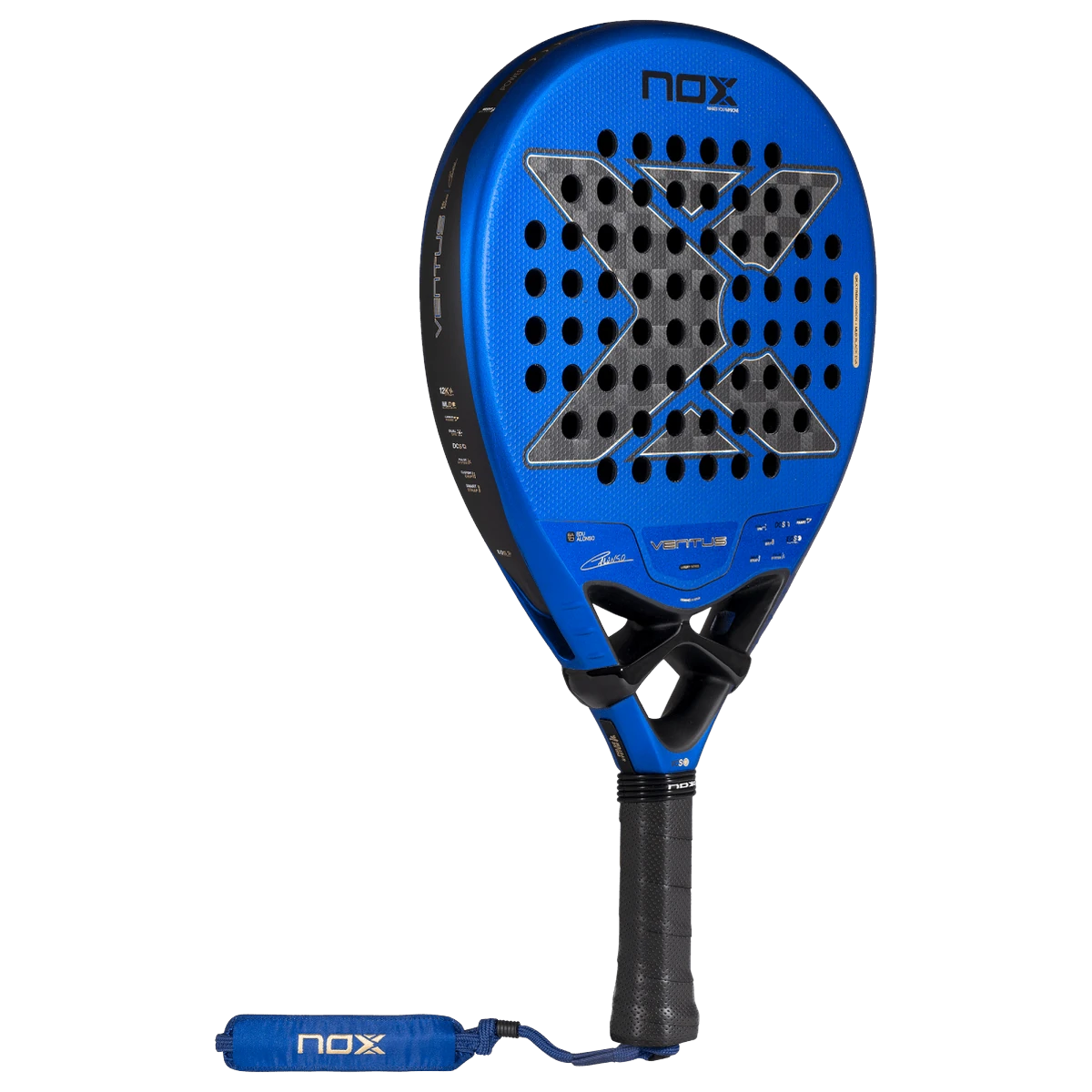 Pala de pádel NOX Ventus Hybrid 12K XTREM by Edu Alonso 2027, vista 3/4